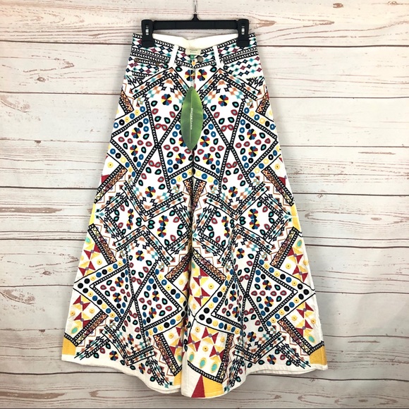 Anthropologie Pants - NWT Farm Rio Embroidered Wide Leg Pants